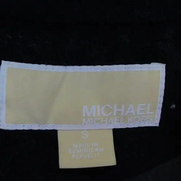 Michael Kors Women Black Trench Coat Wool Blend Jacket Removal Hood Jacket Small - Picture 6 of 12